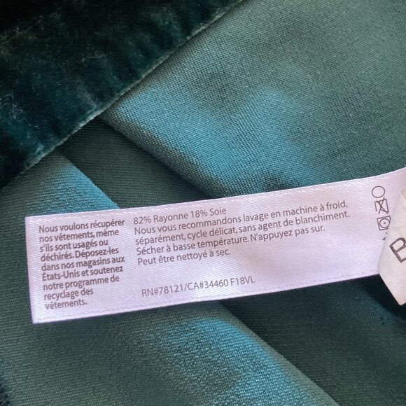 Eileen Fisher Silky Velvet Deep Green Shift Dress, small - Picture 5 of 8